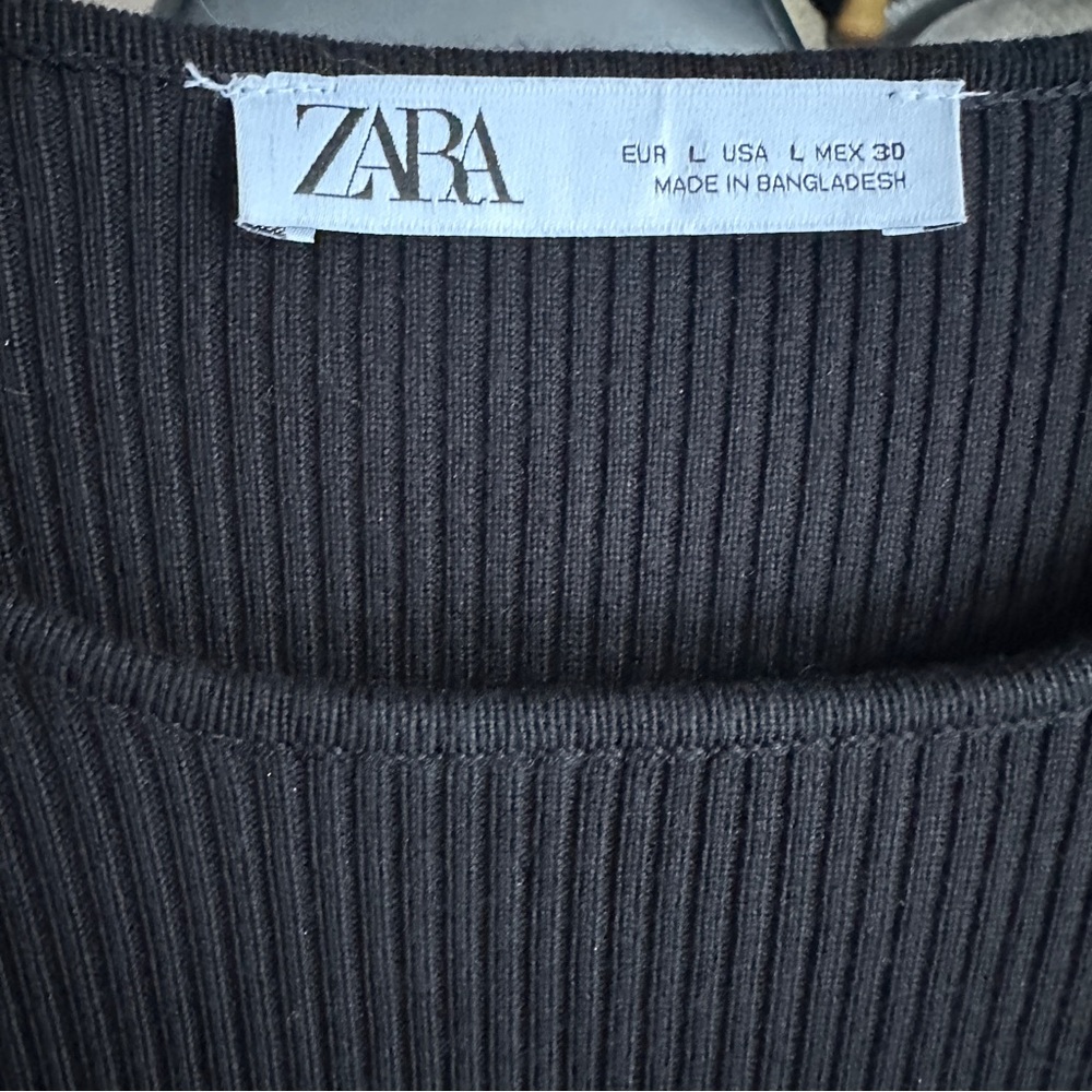 Zara Edgy Black Dress on Fire Super Sexy Thick Knit Muni w/ Hook Clasps (L) - Picture 8 of 9